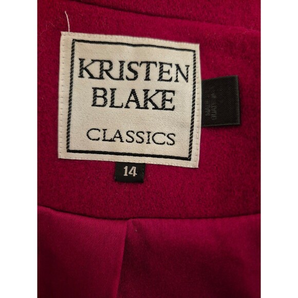 Kristen Blake Vintage Wool Coat Felted Wool Long Dress Coat Red sz 14 - Picture 4 of 6